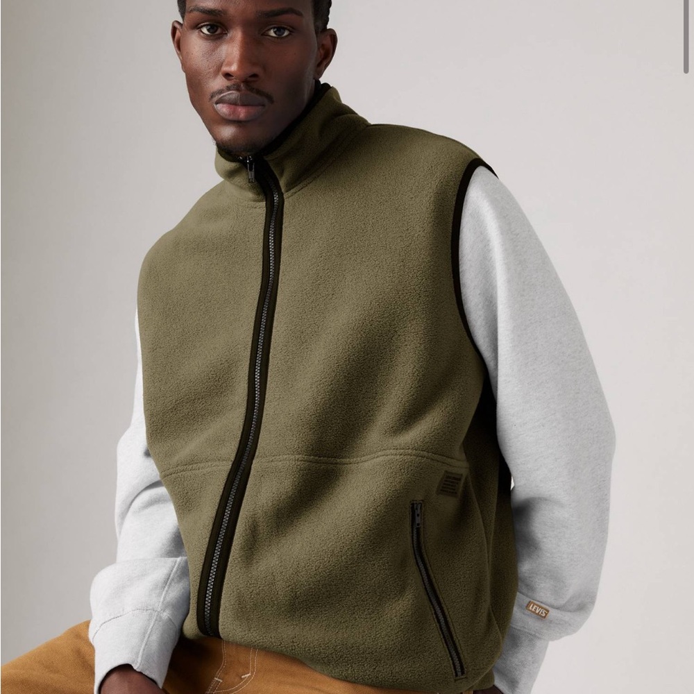 Levi's Off Grid Polar Vest Olive Green
